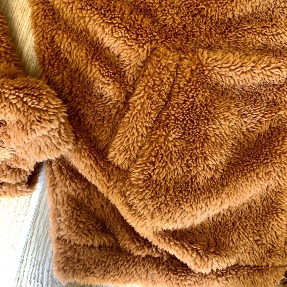 NEW TEDDY SWEATER WITH  ZIPPER CAMEL - XS - Picture 7 of 9